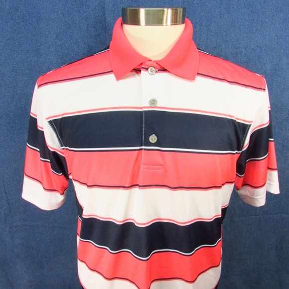 Pro Tour Mens Golf Polo Shirt Sz S Pink White Blue - Picture 3 of 7